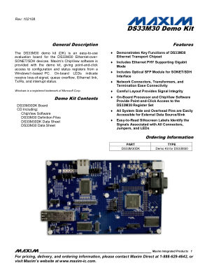 DS33M30DK datasheet cover page