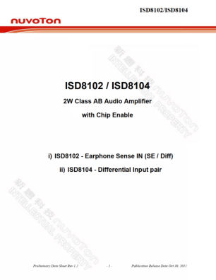 DA00-ISD8102 datasheet cover page