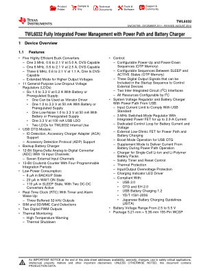 TWL6032 datasheet cover page