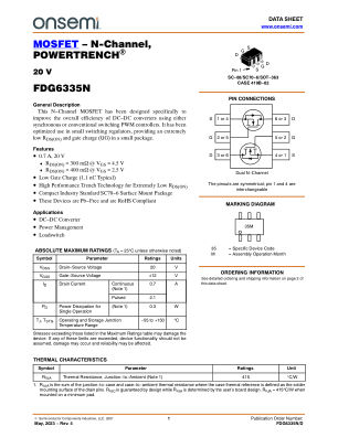 FDG6335N datasheet cover page