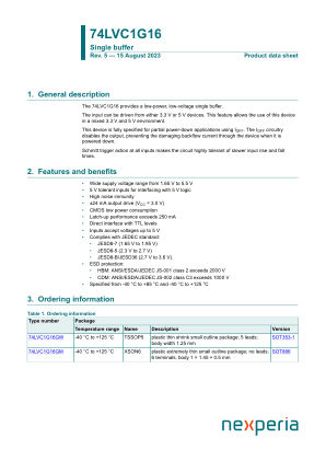 74LVC1G16GWH datasheet cover page