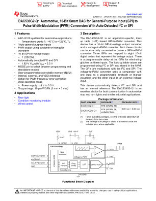 DAC539G2-Q1 datasheet cover page