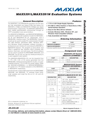 MAX5391LEVMINIQU-MAX5391NEVMINIQU 数据手册首页
