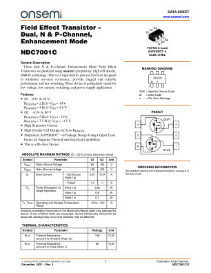 NDC7001C datasheet cover page