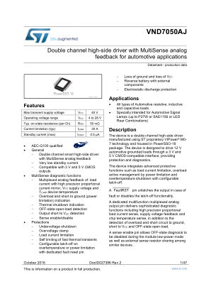 VND7050AJ datasheet cover page