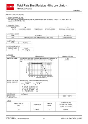 PMR01ZZPJU10L 数据手册首页