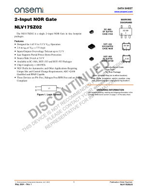 NLV17SZ02 datasheet cover page