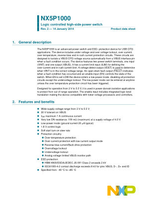 NX5P1000 datasheet cover page