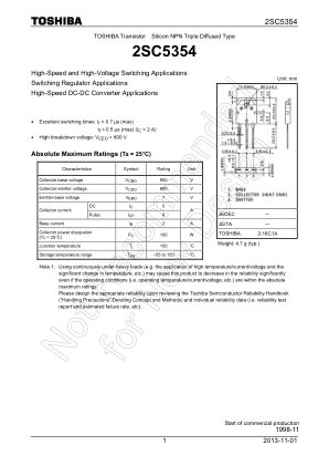 2SC5354 datasheet cover page