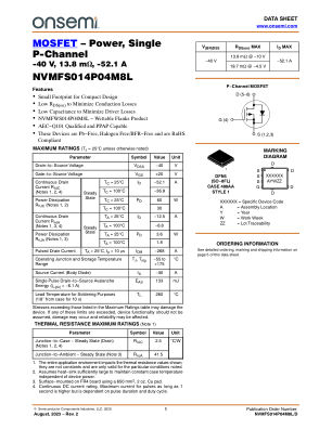 NVMFS014P04M8L 数据手册首页