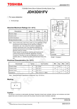 JDH3D01FV 数据手册首页