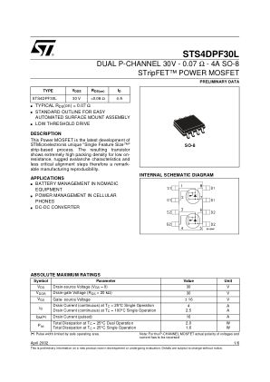 STS4DPF30L datasheet cover page