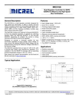 MIC5164YMM-TR datasheet cover page