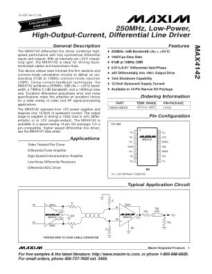 MAX4142 datasheet cover page