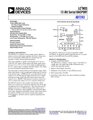 AD7243 datasheet cover page