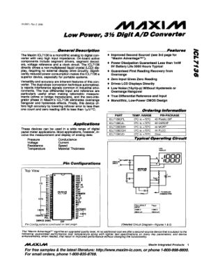 ICL7136 datasheet cover page