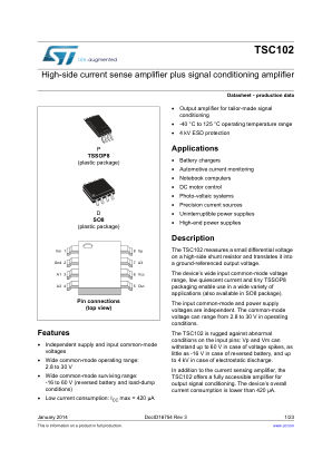 TSC102 datasheet cover page