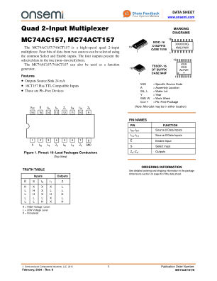 MC74AC157 数据手册首页