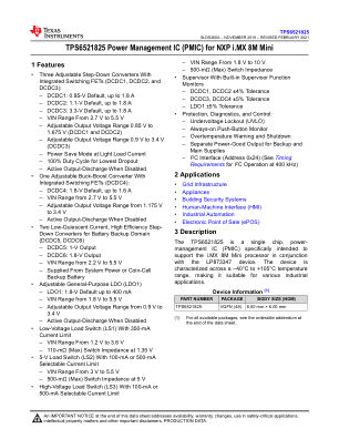 TPS6521825 datasheet cover page