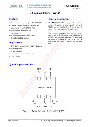 AW13102HS datasheet cover page