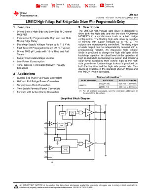 LM5102 datasheet cover page