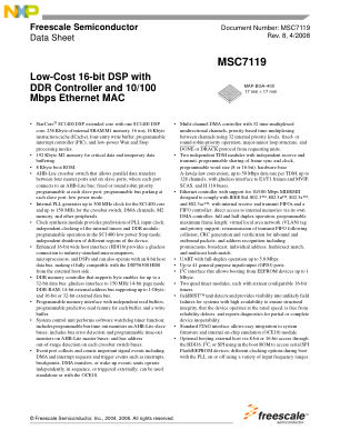 MSC7119 datasheet cover page