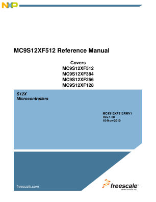 MC9S12XF512RMV1 数据手册首页