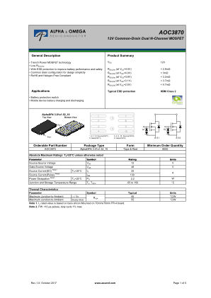 AOC3870 数据手册首页