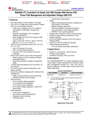 BQ24297 datasheet cover page