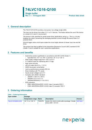 74LVC1G16GW-Q100H datasheet cover page