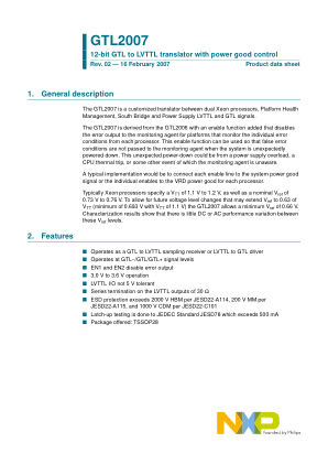 GTL2007 datasheet cover page