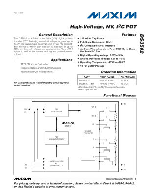 DS3502 datasheet cover page