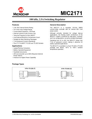 MIC2171WU 数据手册首页