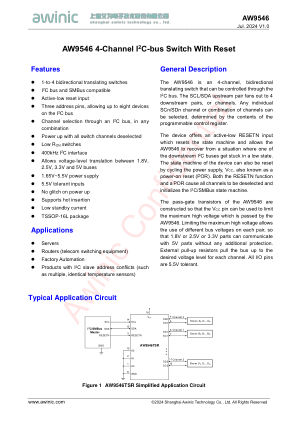 AW9546 datasheet cover page