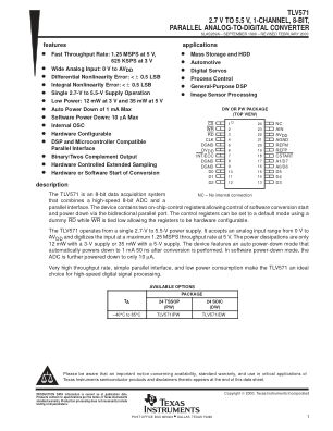 TLV571 数据手册首页
