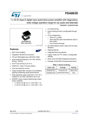 FDA803D 数据手册首页
