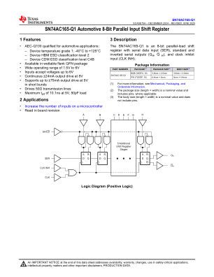 SN74AC165-Q1 数据手册首页