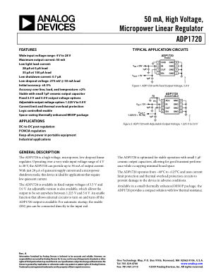 ADP1720 datasheet cover page