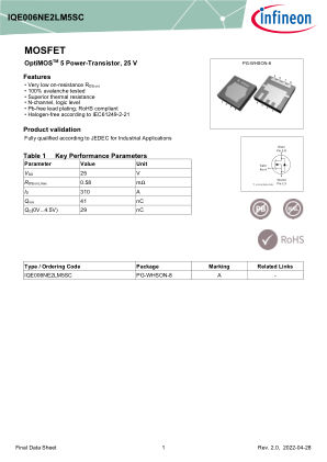 IQE006NE2LM5SC 数据手册首页
