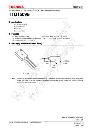 TTD1509B datasheet cover page