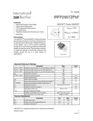 IRFP2907Z 数据手册首页