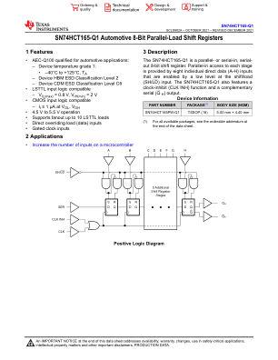 SN74HCT165-Q1 数据手册首页