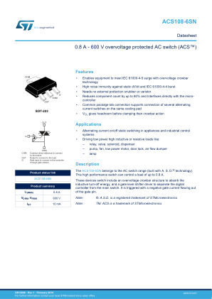 ACS108-6SN datasheet cover page