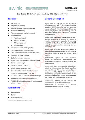 AW86224A datasheet cover page