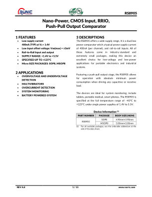 RS8905 datasheet cover page