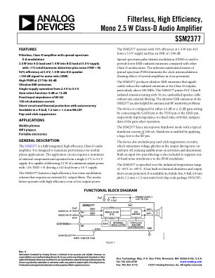 SSM2377 数据手册首页