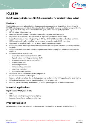 ICL8830 datasheet cover page