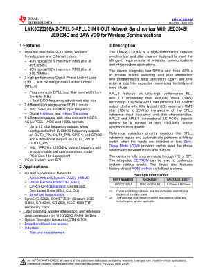 LMK5C23208A datasheet cover page