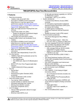 TMS320F28P559SJ-Q1 datasheet cover page