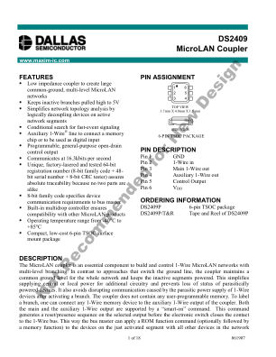 DS2409 datasheet cover page